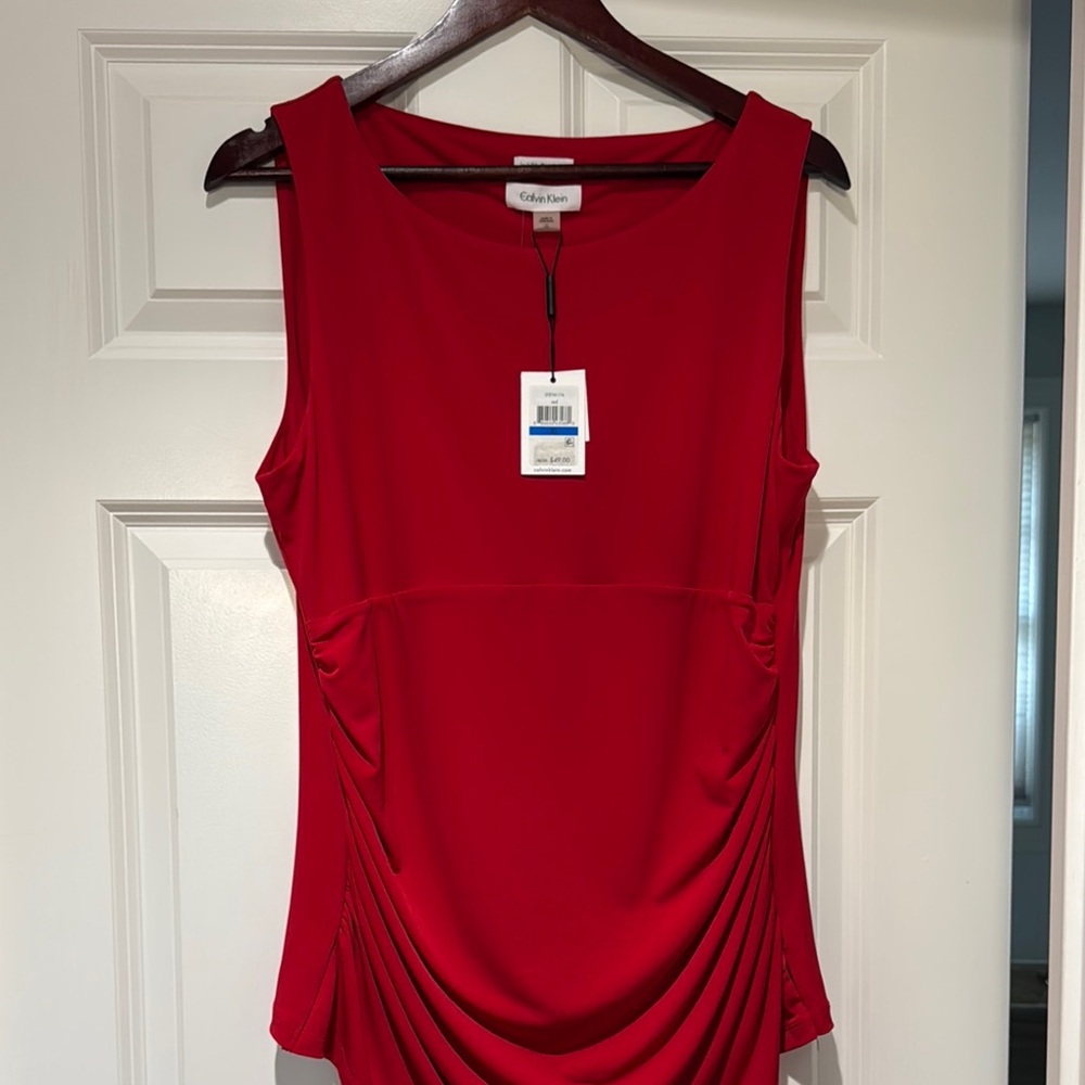 Calvin Klein Sleeveless Red Blouse